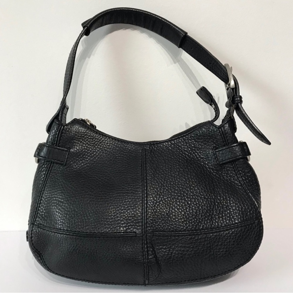 Cole Haan Black Pebbled Leather Hobo Shoulder Bag Purse